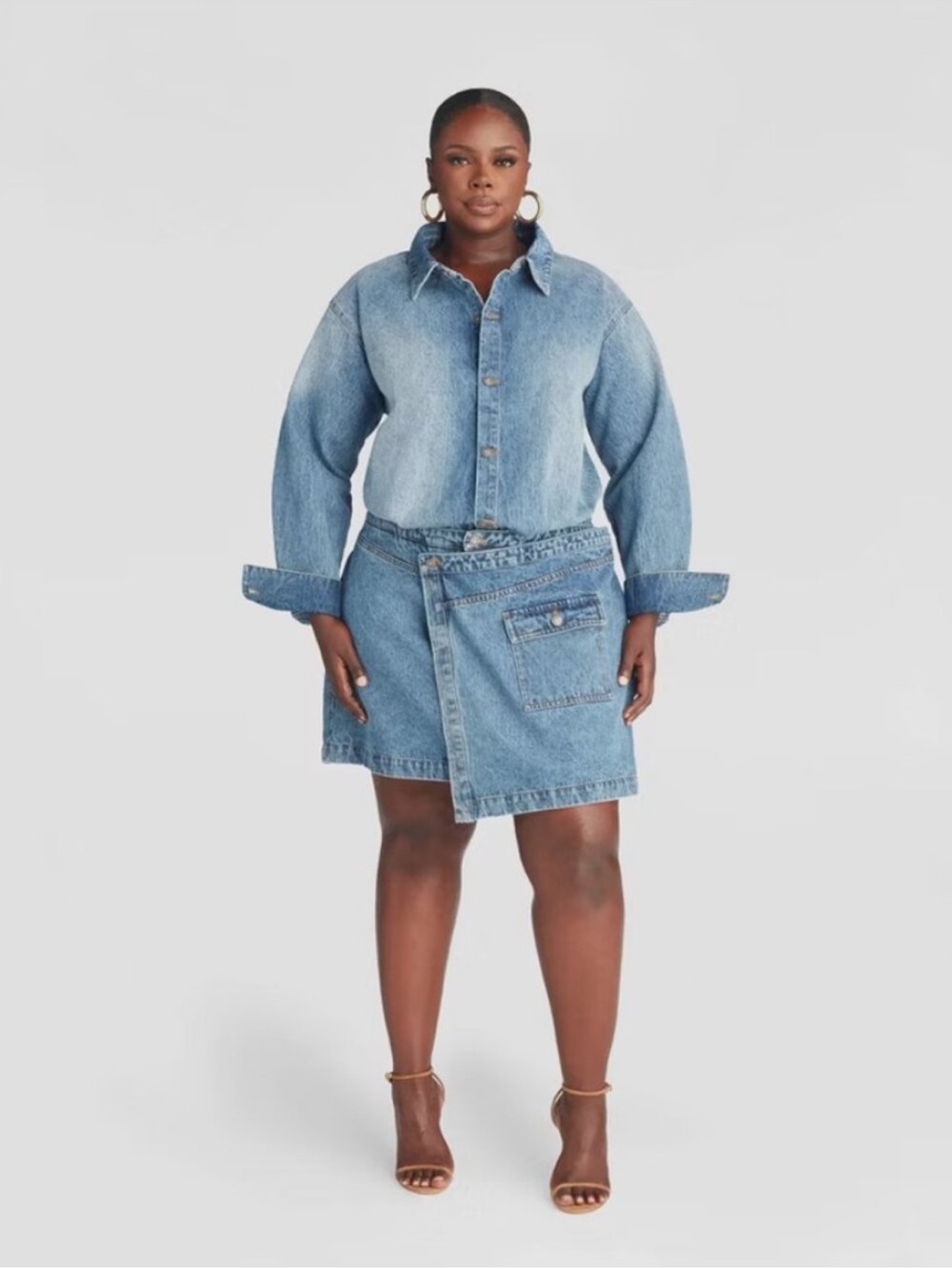 KBB by Kahlana Women’s Long Sleeve ‘The Asymm Denim Dress’